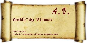 Andódy Vilmos névjegykártya